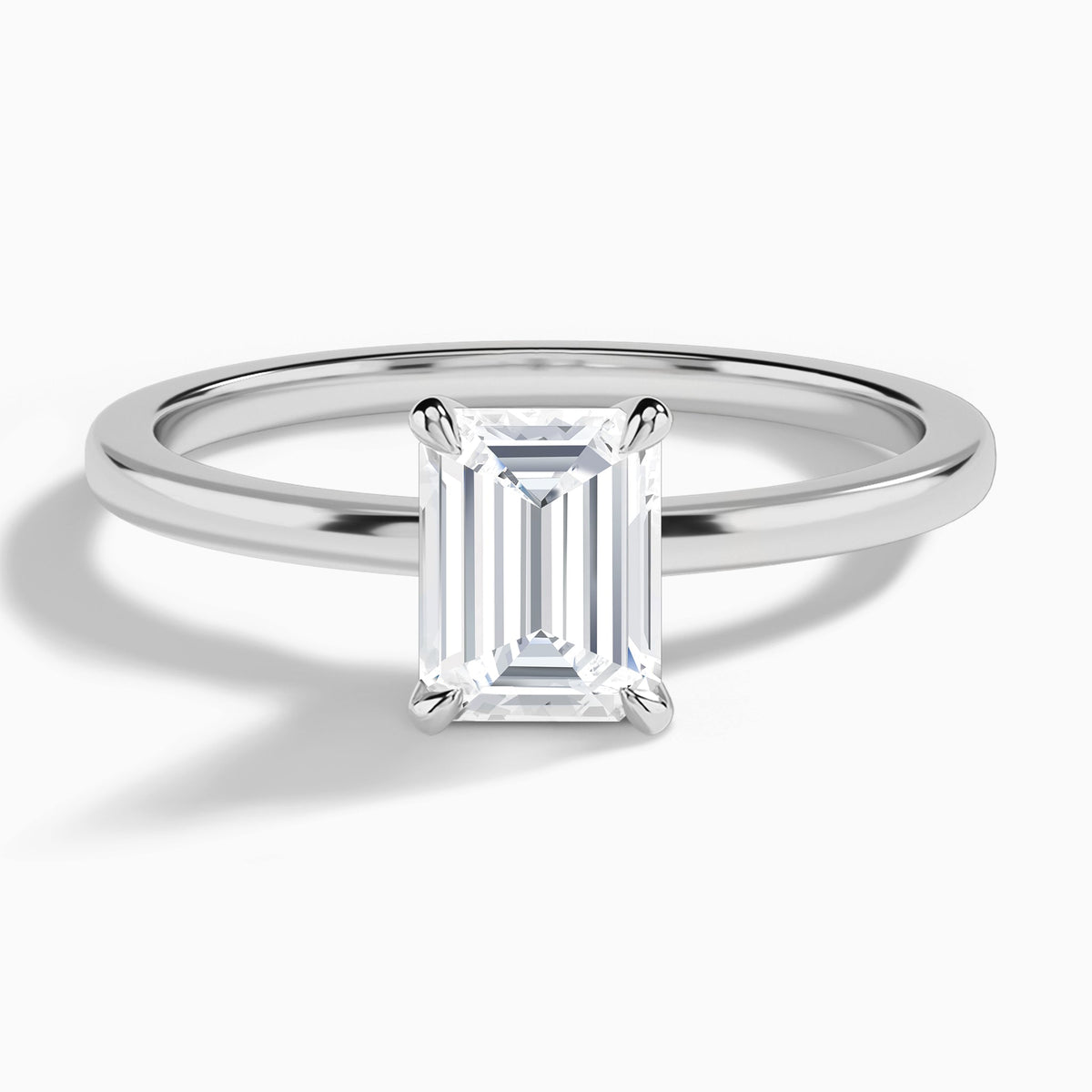 Emerald Mystique Halo Lab Grown Diamond Engagement Ring In 14K White Gold - Lucenjuri