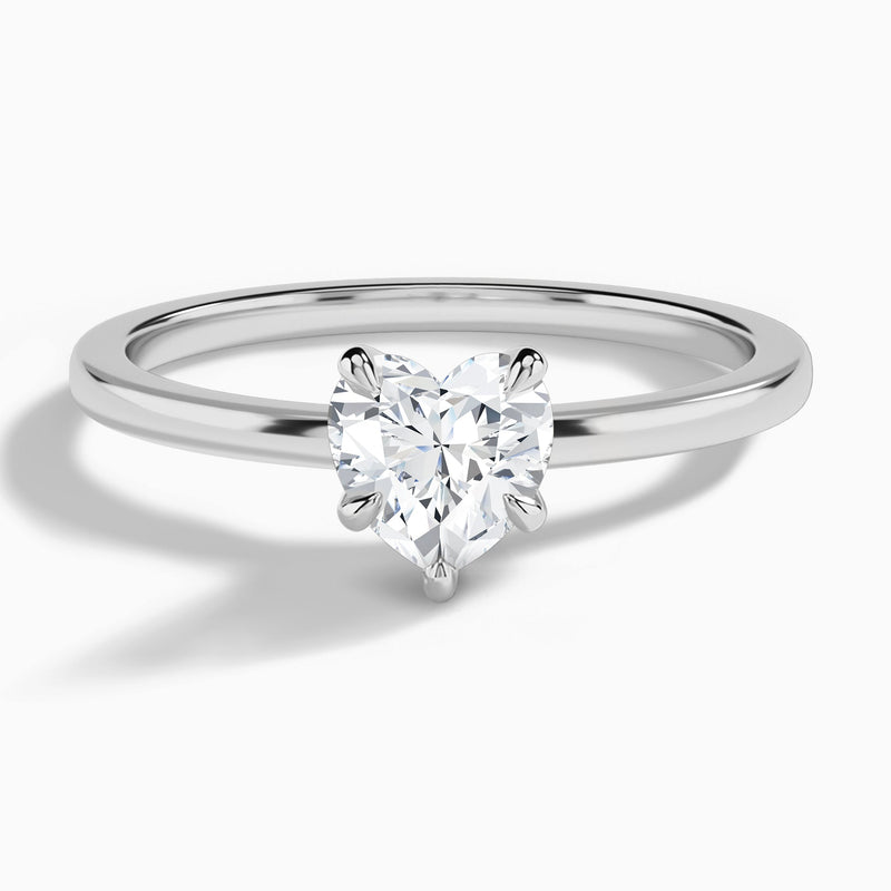 Heart Mystique Halo Lab Grown Diamond Engagement Ring In 14K White Gold - Lucenjuri
