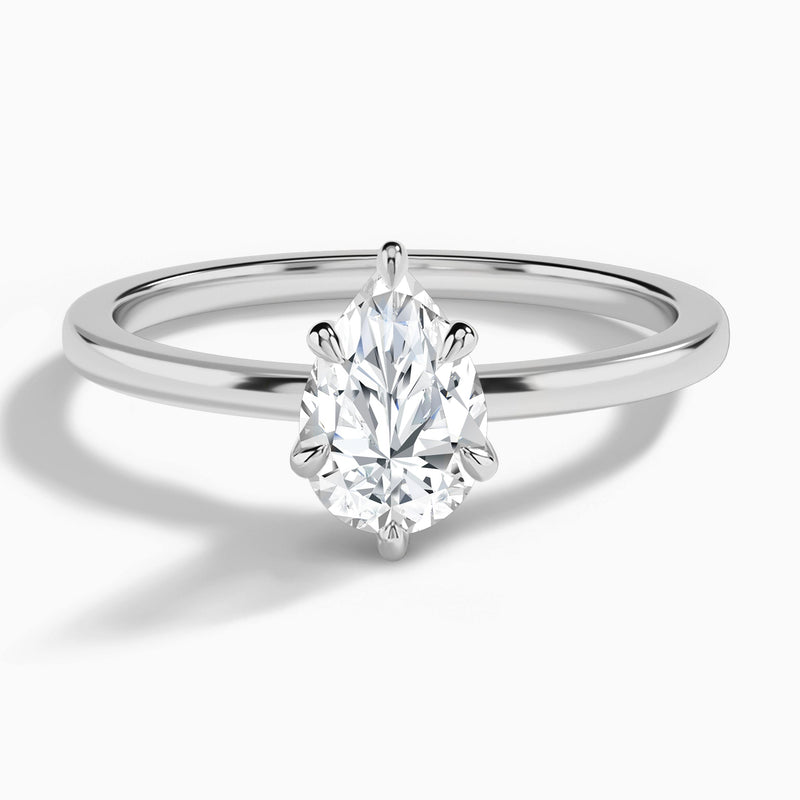Pear Mystique Halo Lab Grown Diamond Engagement Ring In 18K White Gold - Lucenjuri