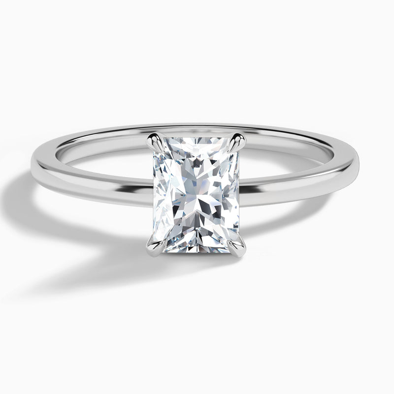 Radiant Mystique Halo Lab Grown Diamond Engagement Ring In 18K White Gold - Lucenjuri
