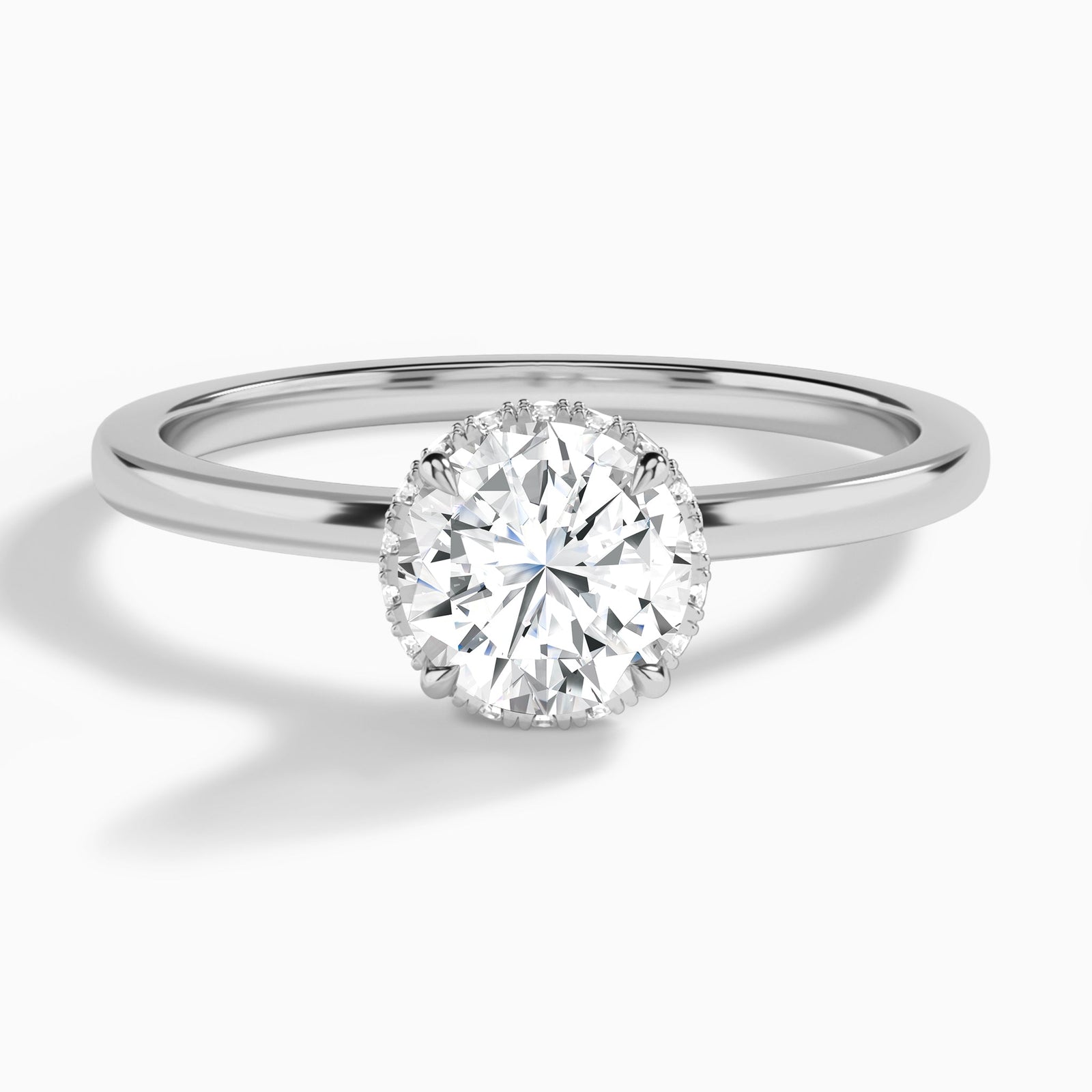 Double Hidden Halo Diamond Engagement Ring