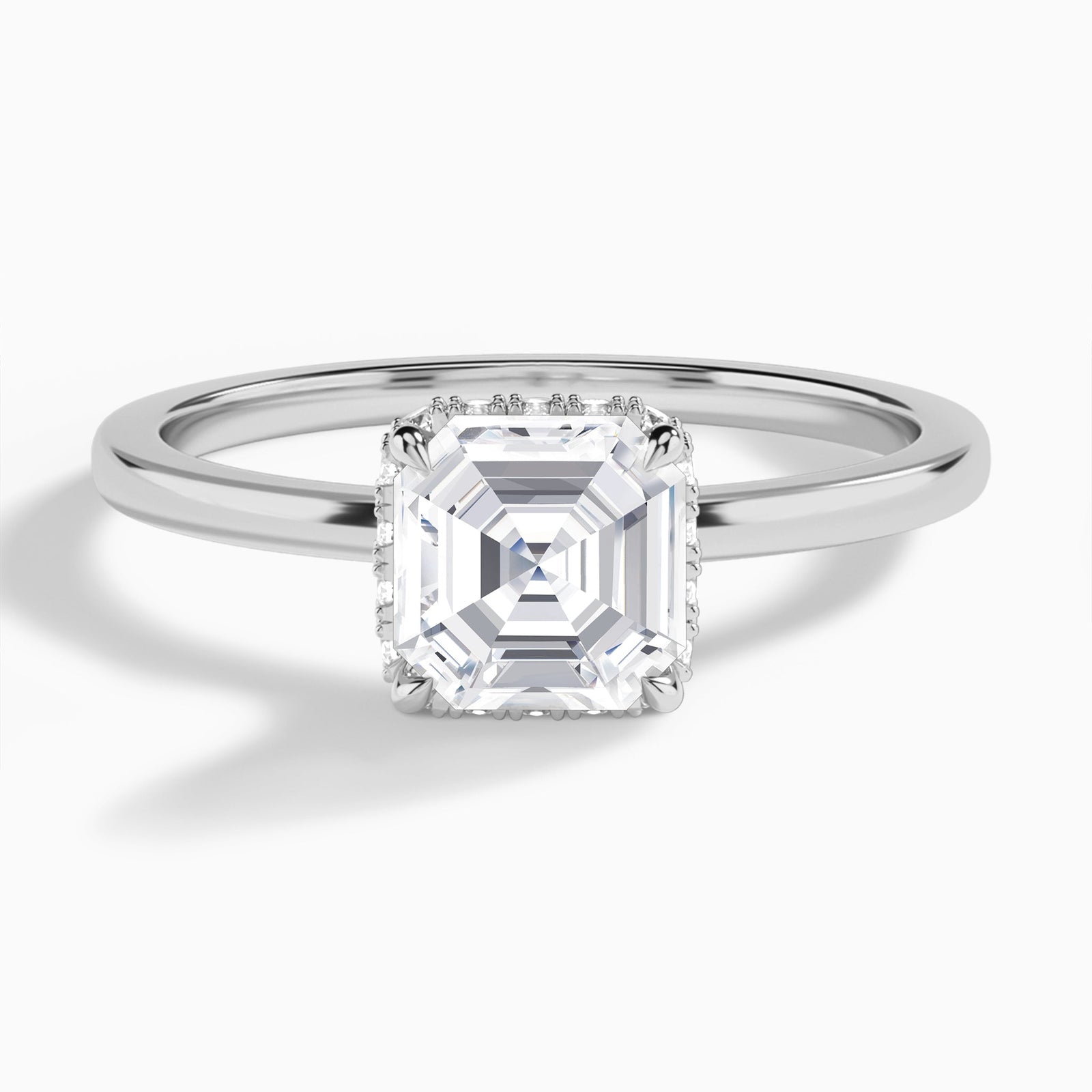 Double Hidden Halo Diamond Engagement Ring