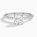 Cushion Petite Pavé Valentina Lab Diamond Engagement Ring In Platinum - Lucenjuri