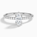 Marquise Petite Pavé Valentina Lab Diamond Engagement Ring In 14K White Gold - Lucenjuri