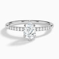 Pear Petite Pavé Valentina Lab Diamond Engagement Ring In 18K White Gold - Lucenjuri