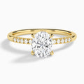 Oval Petite Pavé Valentina Lab Diamond Engagement Ring In 14K Yellow Gold - Lucenjuri