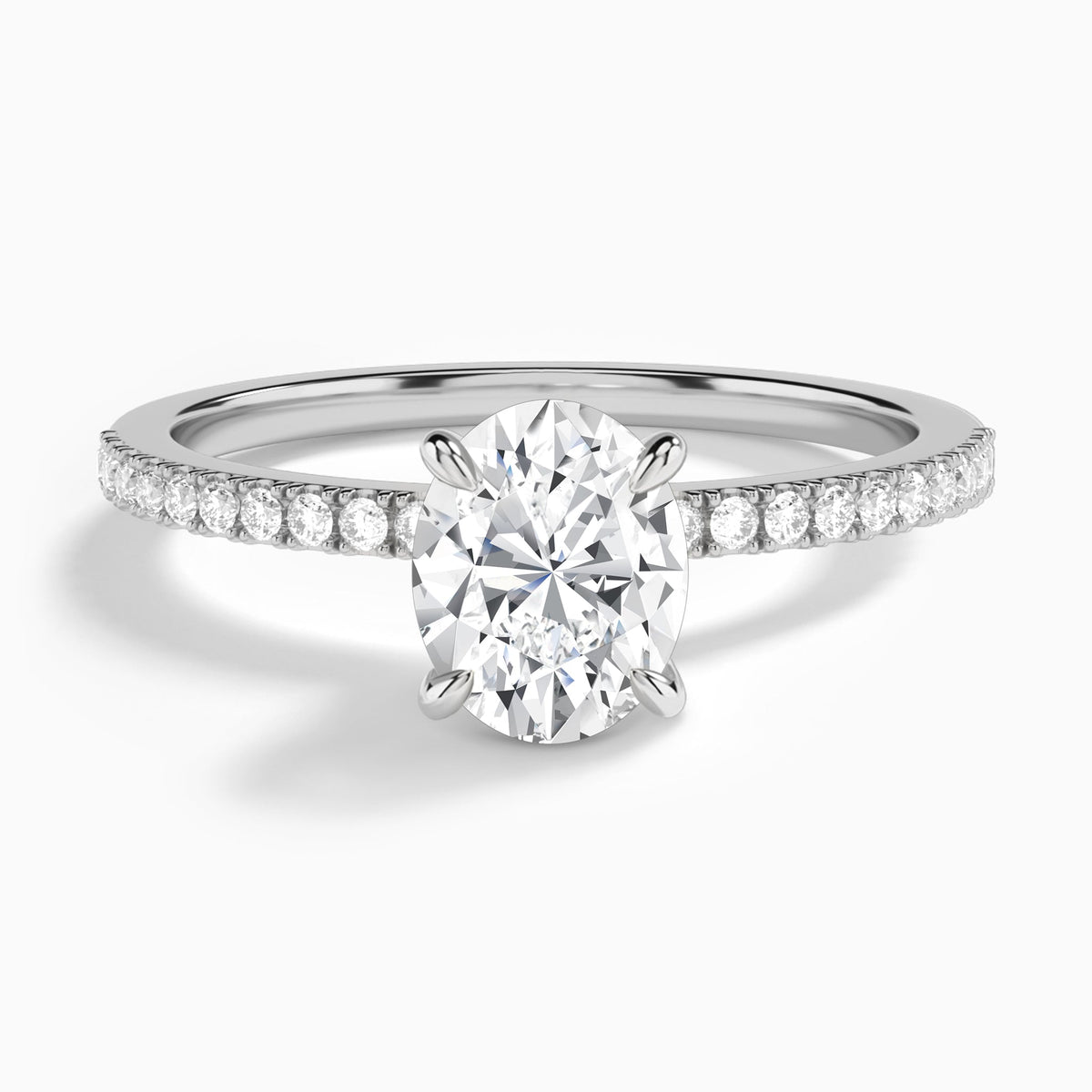 Oval Petite Aurea Lab Grown Diamond Engagement Ring In Platinum - Lucenjuri