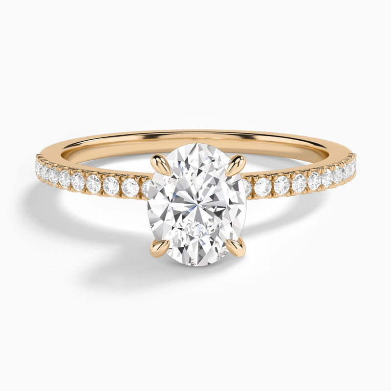 Oval Petite Aurea Lab Grown Diamond Engagement Ring In 14K Rose Gold - Lucenjuri
