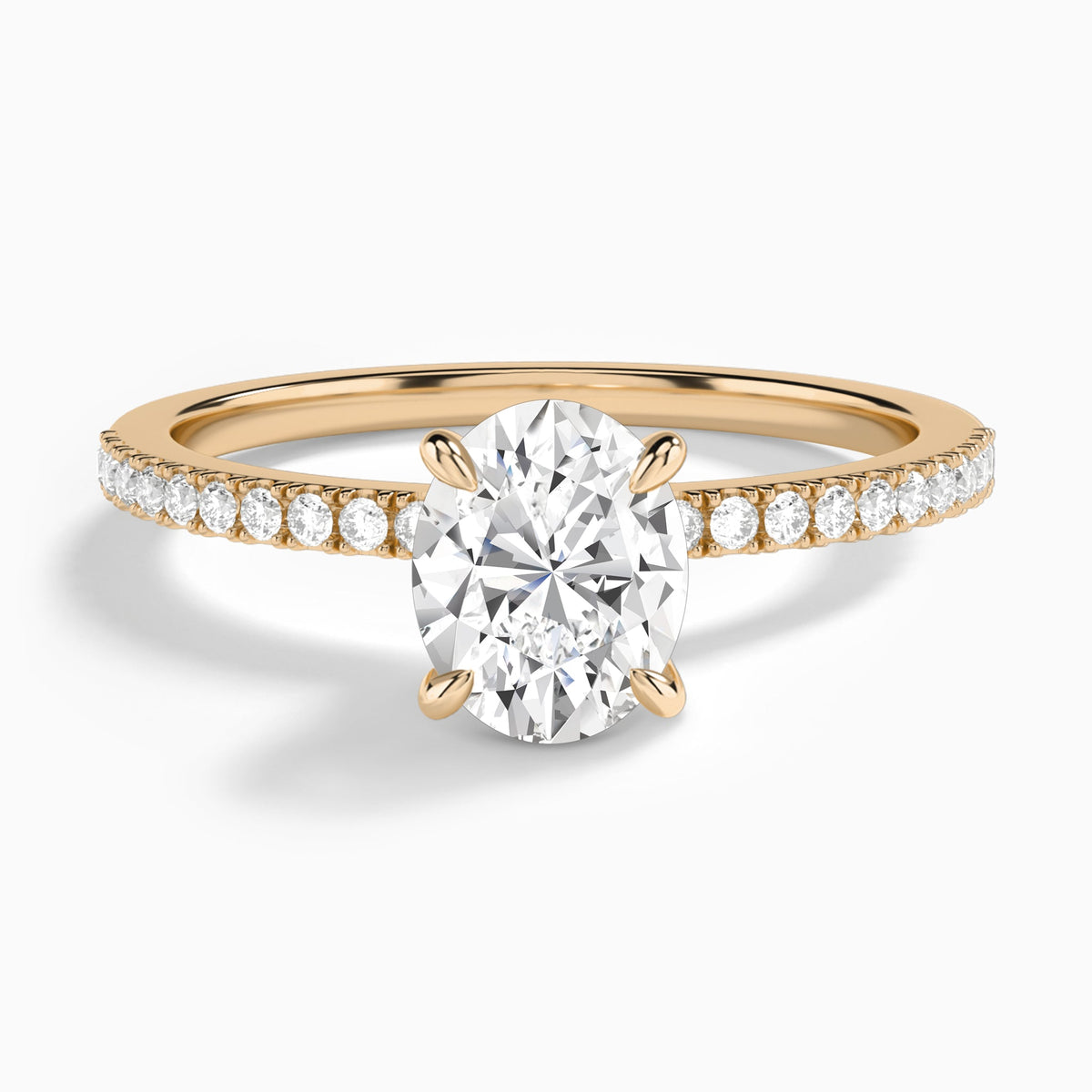 Oval Petite Aurea Lab Grown Diamond Engagement Ring In 14K Rose Gold - Lucenjuri
