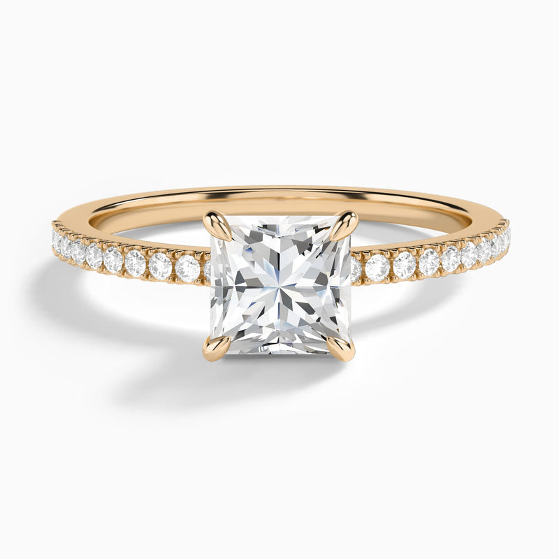 Princess Petite Aurea Lab Grown Diamond Engagement Ring In 14K Rose Gold - Lucenjuri