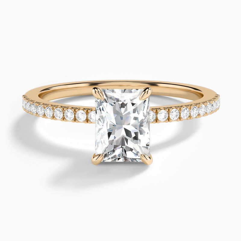 Radiant Petite Aurea Lab Grown Diamond Engagement Ring In 14K Rose Gold - Lucenjuri