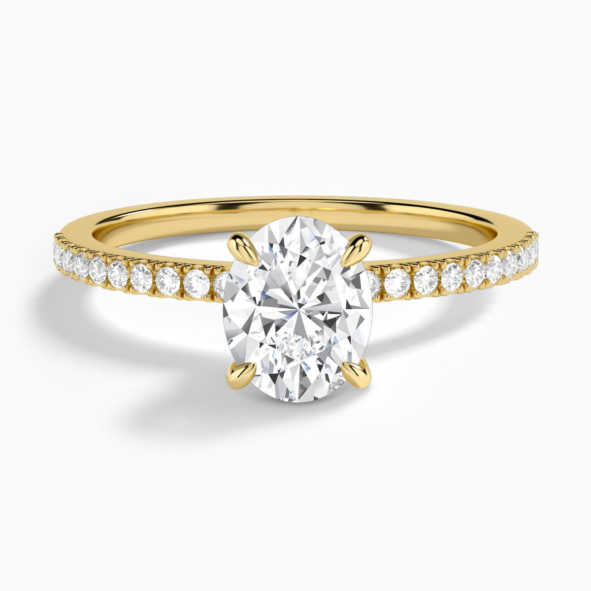 Oval Petite Aurea Lab Grown Diamond Engagement Ring In 18K Yellow Gold - Lucenjuri