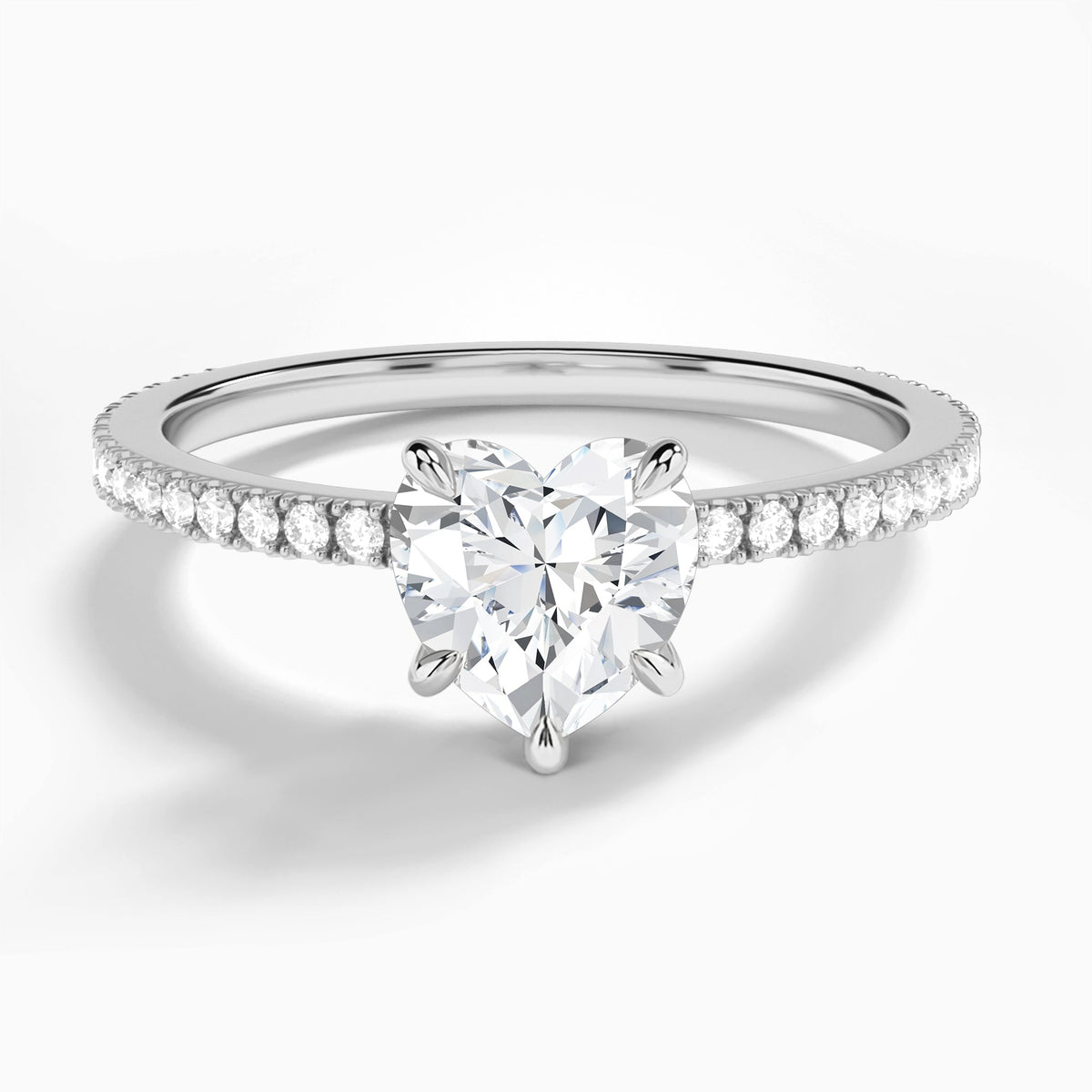 Heart Aurea Lab Grown Diamond Engagement Ring In Platinum - Lucenjuri