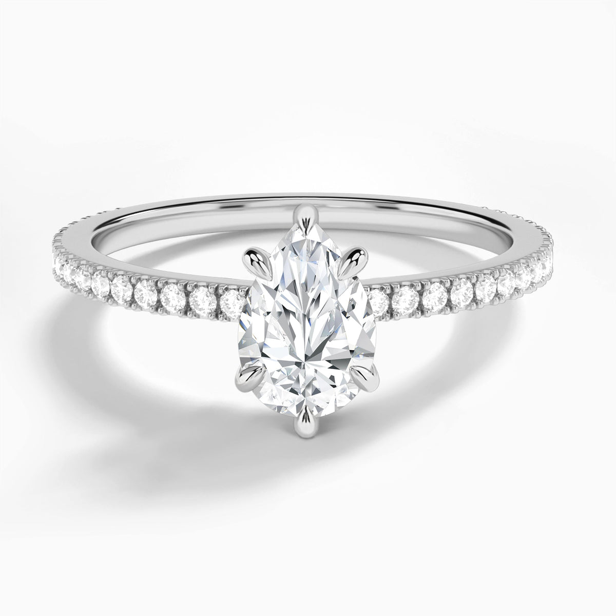 Pear Aurea Lab Grown Diamond Engagement Ring In Platinum - Lucenjuri