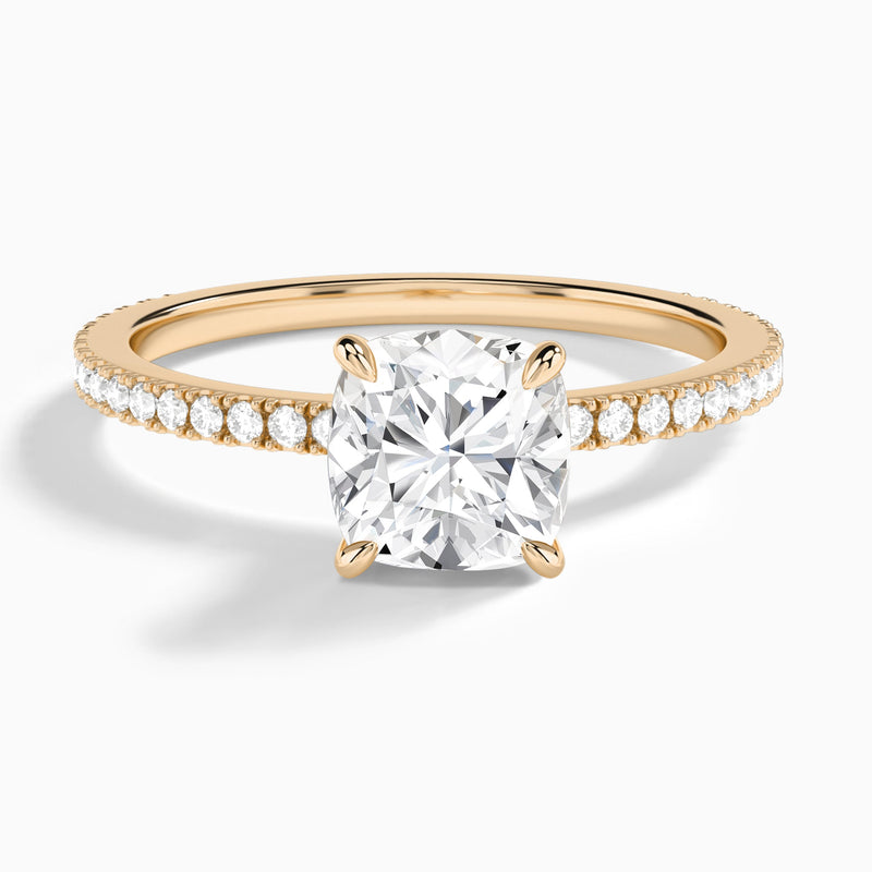 Cushion Aurea Lab Grown Diamond Engagement Ring In 14K Rose Gold - Lucenjuri