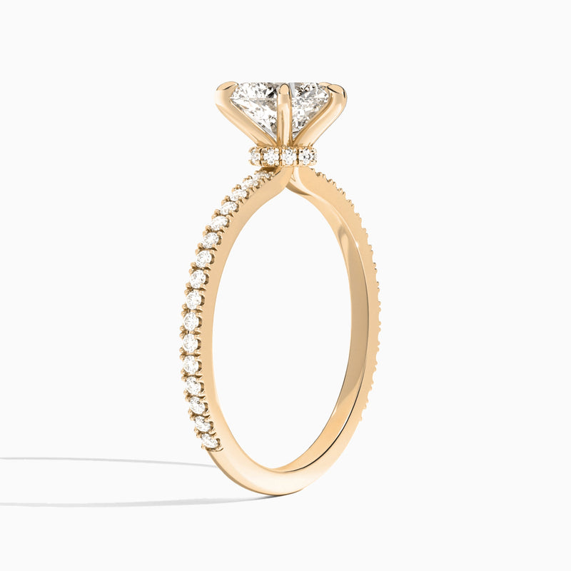 Heart Aurea Lab Grown Diamond Engagement Ring In 14K Rose Gold, Angle View