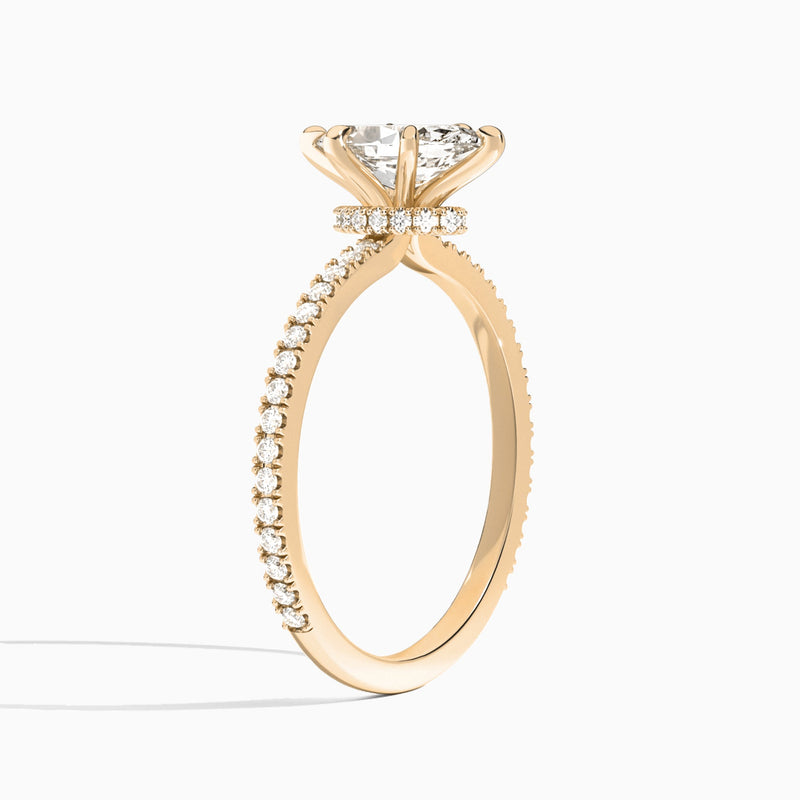Marquise Aurea Lab Grown Diamond Engagement Ring In 14K Rose Gold, Angle View