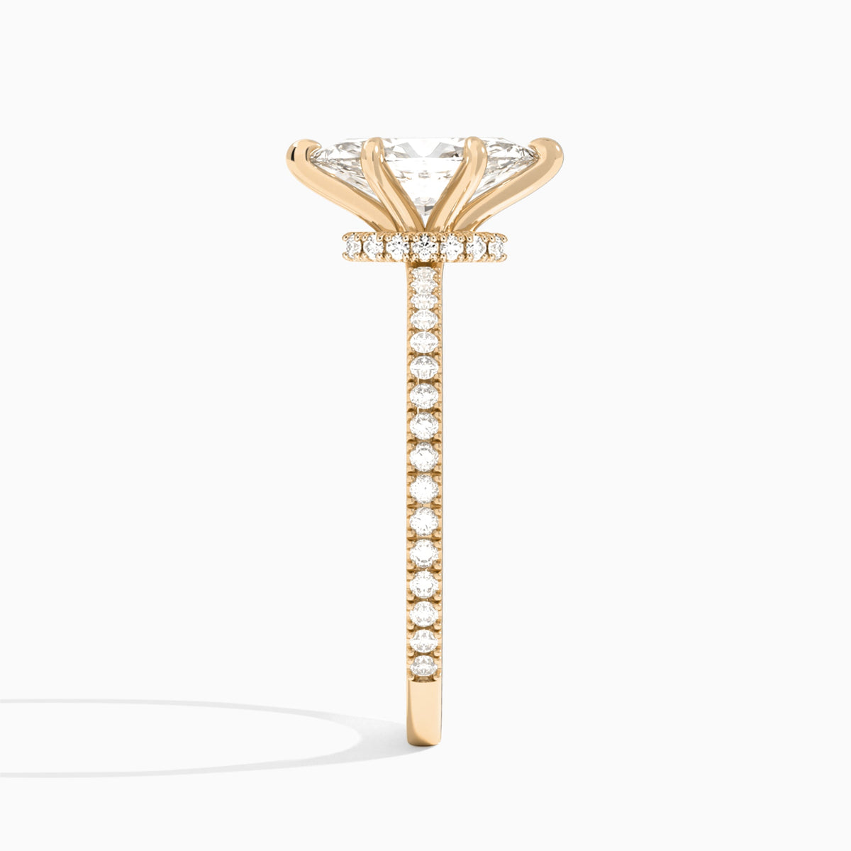 Marquise Aurea Lab Grown Diamond Engagement Ring In 14K Rose Gold, Side View