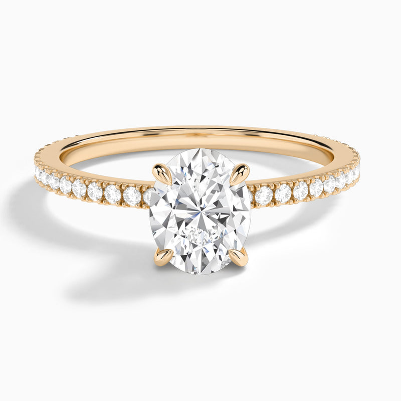 Oval Aurea Lab Grown Diamond Engagement Ring In 14K Rose Gold - Lucenjuri