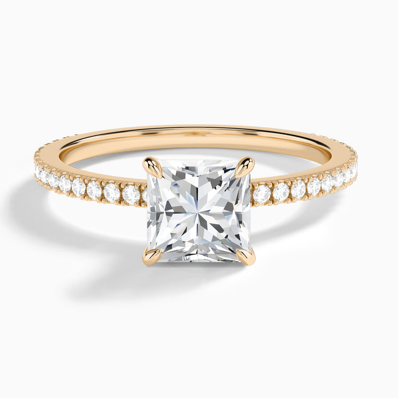 Princess Aurea Lab Grown Diamond Engagement Ring In 14K Rose Gold - Lucenjuri
