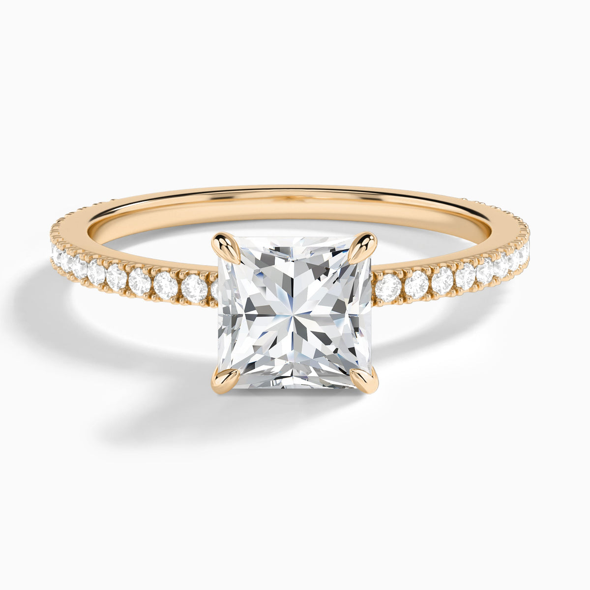 Princess Aurea Lab Grown Diamond Engagement Ring In 14K Rose Gold - Lucenjuri