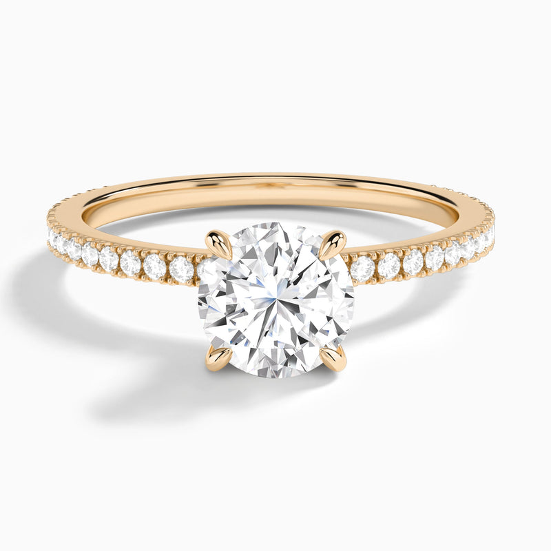 Round Aurea Lab Grown Diamond Engagement Ring In 14K Rose Gold - Lucenjuri