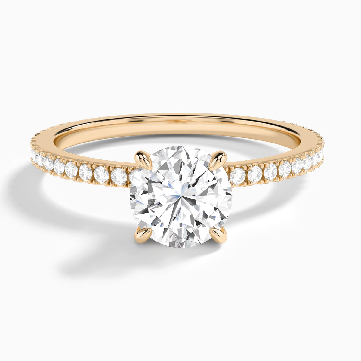 Round Aurea Lab Grown Diamond Engagement Ring In 14K Rose Gold - Lucenjuri