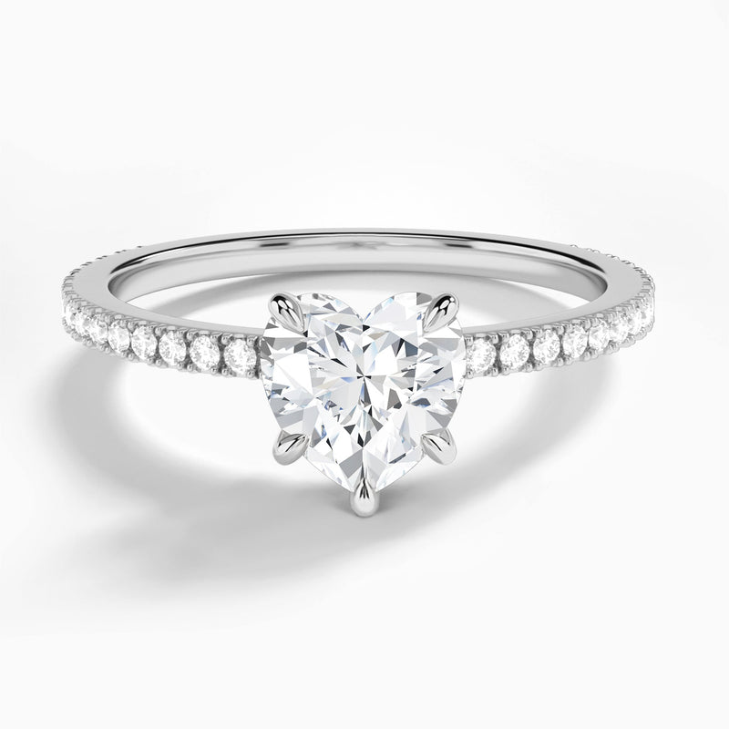 Heart Aurea Lab Grown Diamond Engagement Ring In 14K White Gold - Lucenjuri