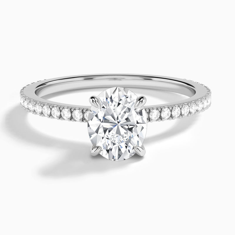 Oval Aurea Lab Grown Diamond Engagement Ring In 14K White Gold - Lucenjuri