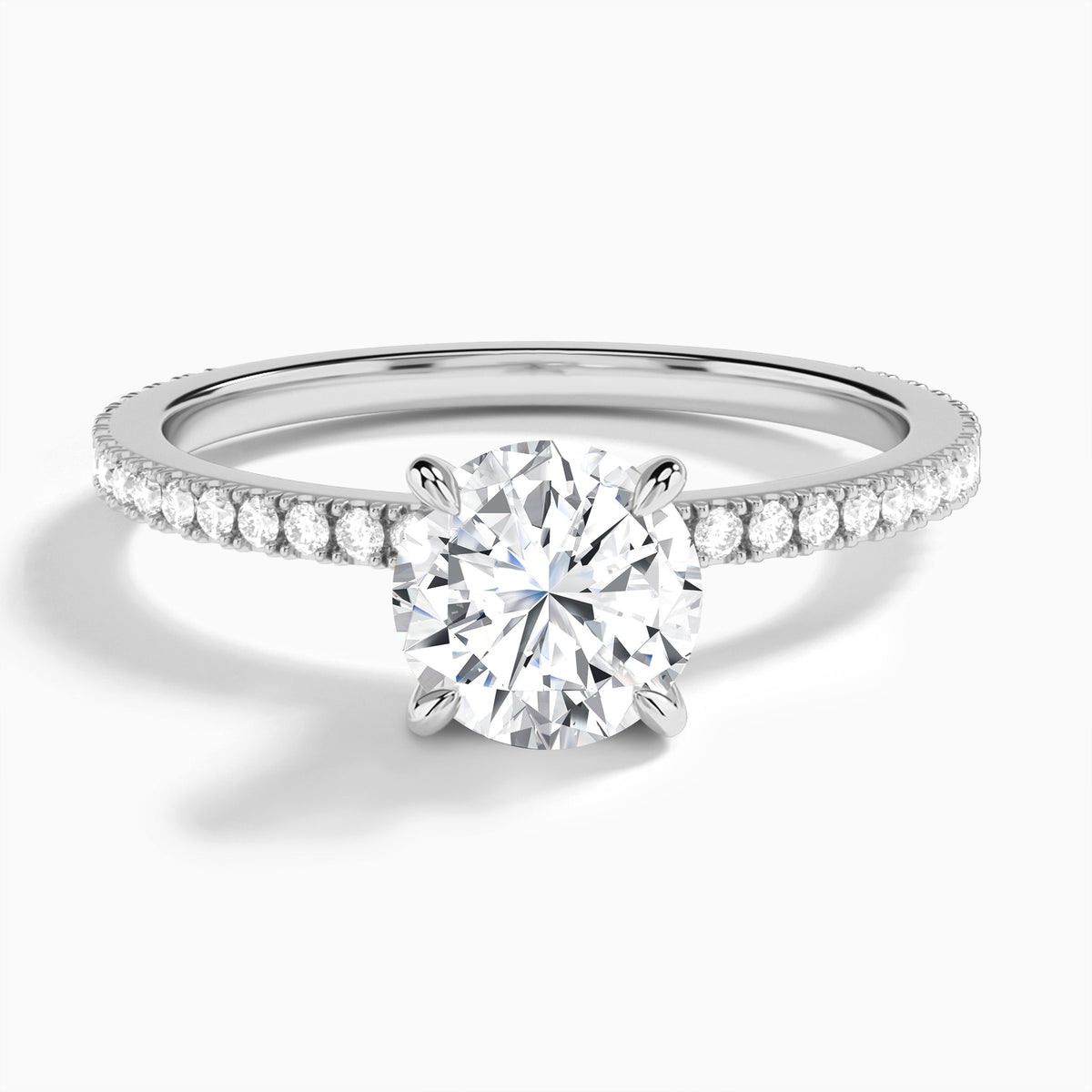 Round Aurea Lab Grown Diamond Engagement Ring In 18K White Gold - Lucenjuri
