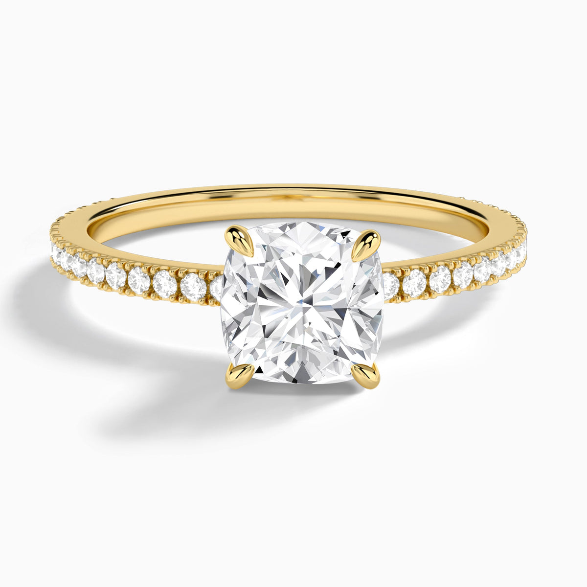 Cushion Aurea Lab Grown Diamond Engagement Ring In 18K Yellow Gold - Lucenjuri