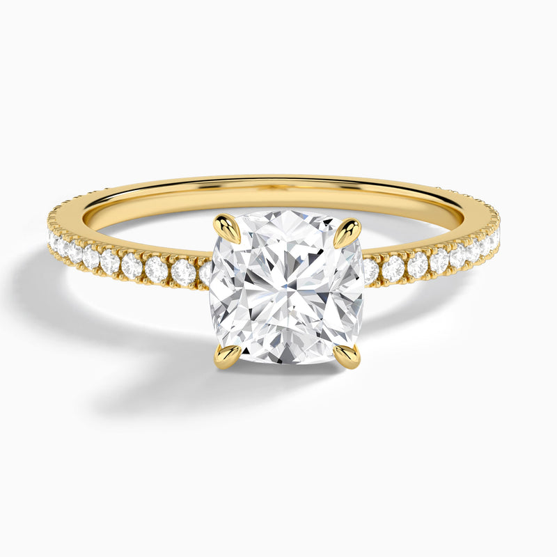 Cushion Aurea Lab Grown Diamond Engagement Ring In 14K Yellow Gold - Lucenjuri