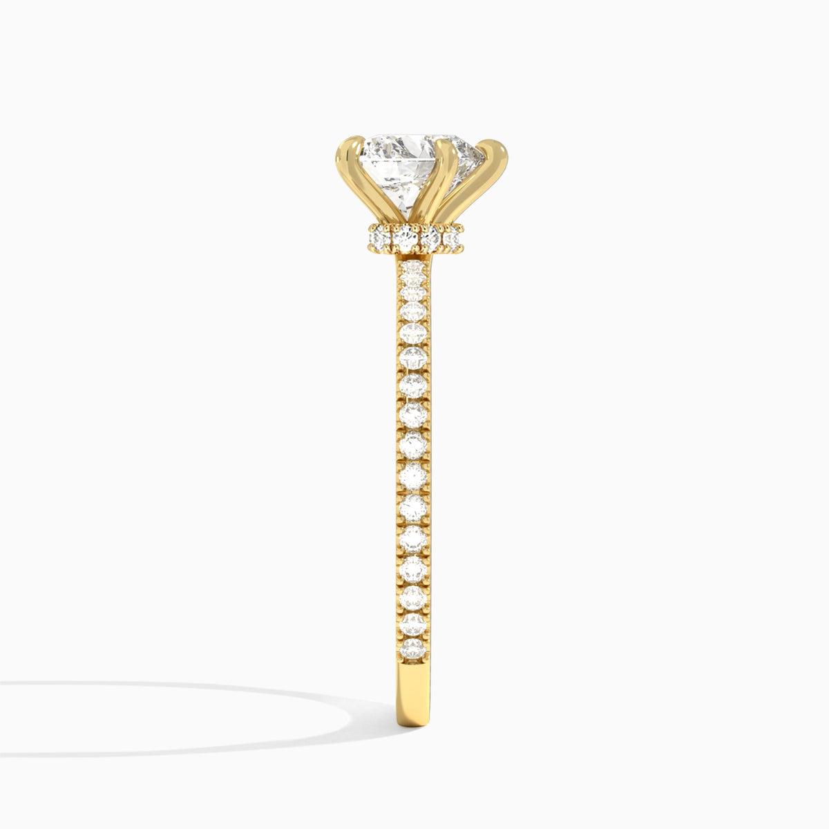 Heart Aurea Lab Grown Diamond Engagement Ring In 18K Yellow Gold, Side View