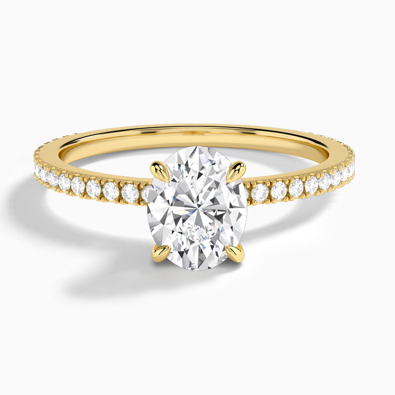 Oval Aurea Lab Grown Diamond Engagement Ring In 14K Yellow Gold - Lucenjuri