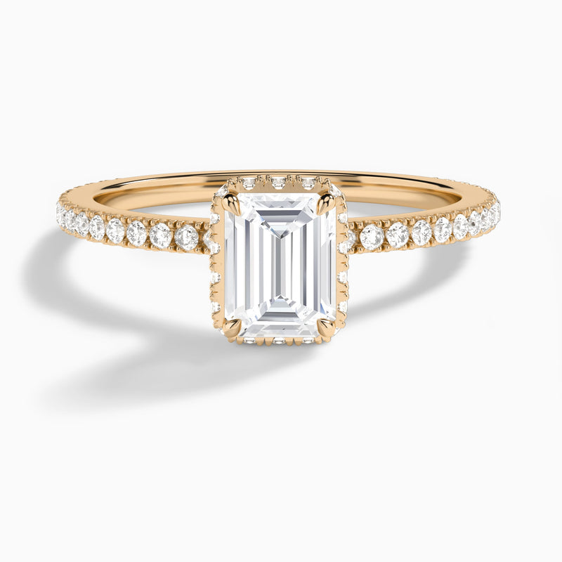 Emerald Maia Pavé Lab Grown Diamond Engagement Ring In 14K Rose Gold - Lucenjuri