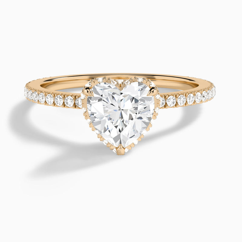 Heart Maia Pavé Lab Grown Diamond Engagement Ring In 14K Rose Gold - Lucenjuri