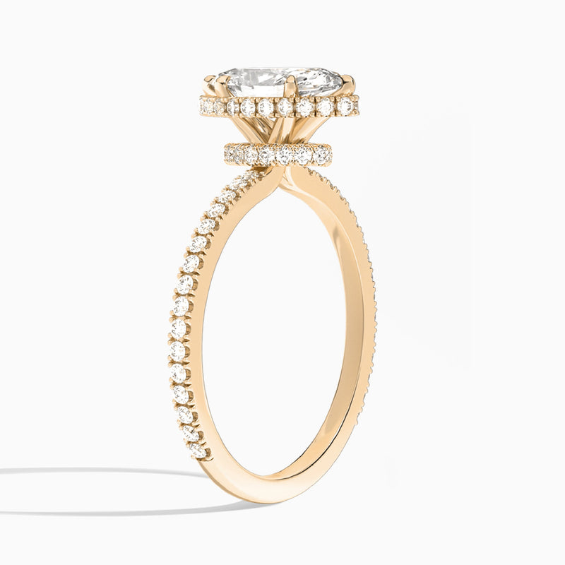 Marquise Maia Pavé Lab Grown Diamond Engagement Ring In 14K Rose Gold, Angle View