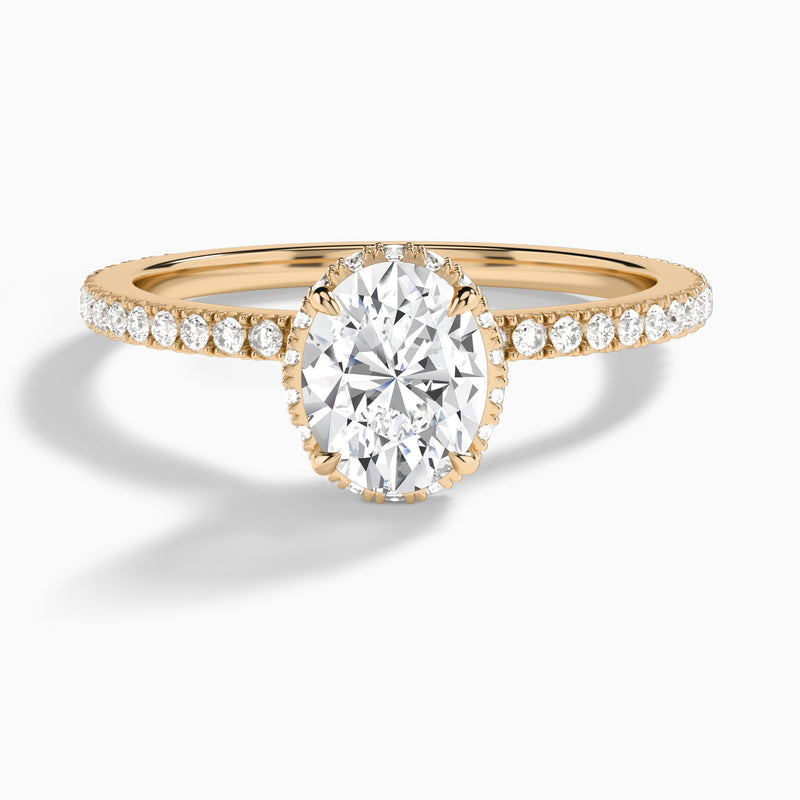 Oval Maia Pavé Lab Grown Diamond Engagement Ring In 14K Rose Gold - Lucenjuri