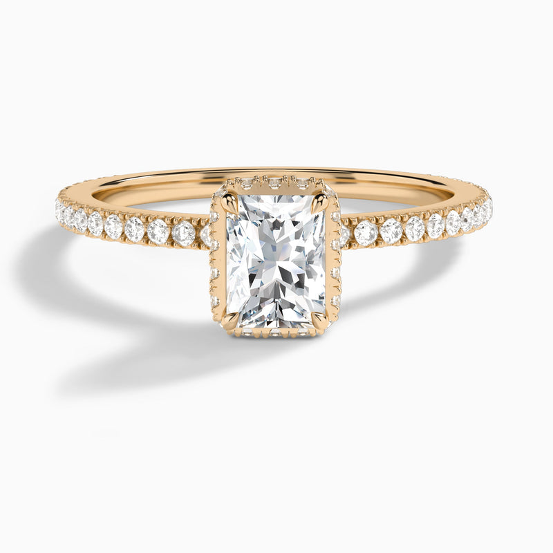 Radiant Maia Pavé Lab Grown Diamond Engagement Ring In 14K Rose Gold - Lucenjuri