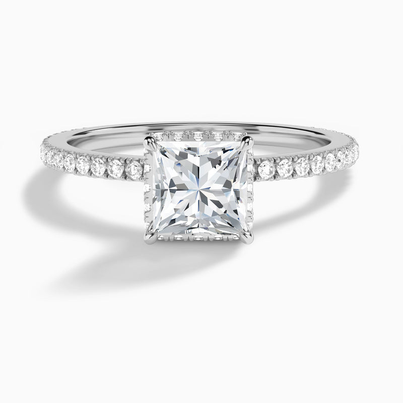 Princess Maia Pavé Lab Grown Diamond Engagement Ring In 14K White Gold - Lucenjuri