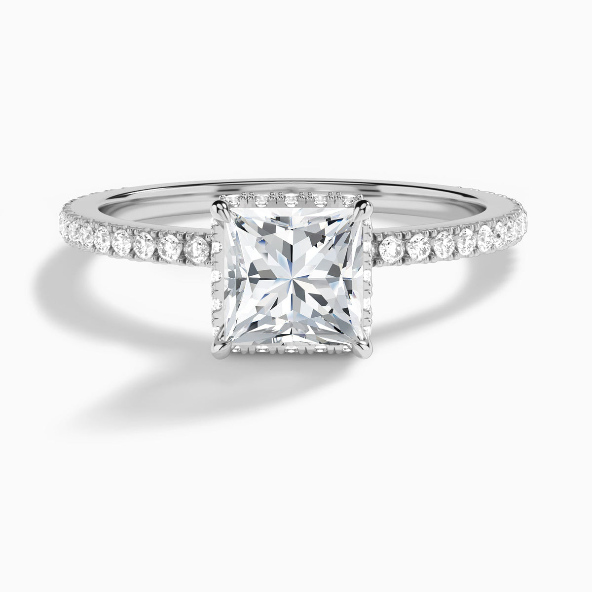 Princess Maia Pavé Lab Grown Diamond Engagement Ring In 14K White Gold - Lucenjuri