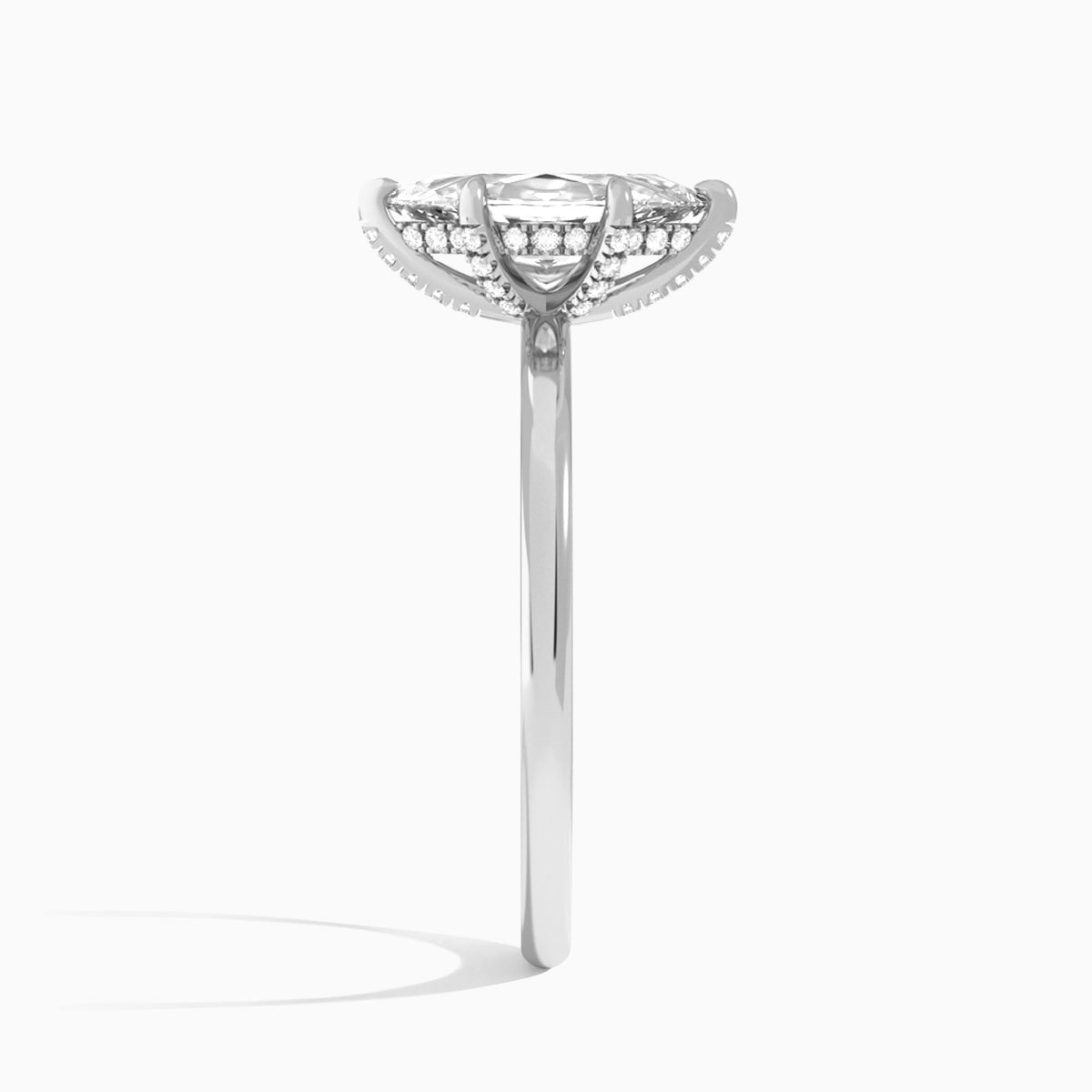 Marquise Seraphine Lab Grown Diamond Engagement Ring In Platinum, Side View