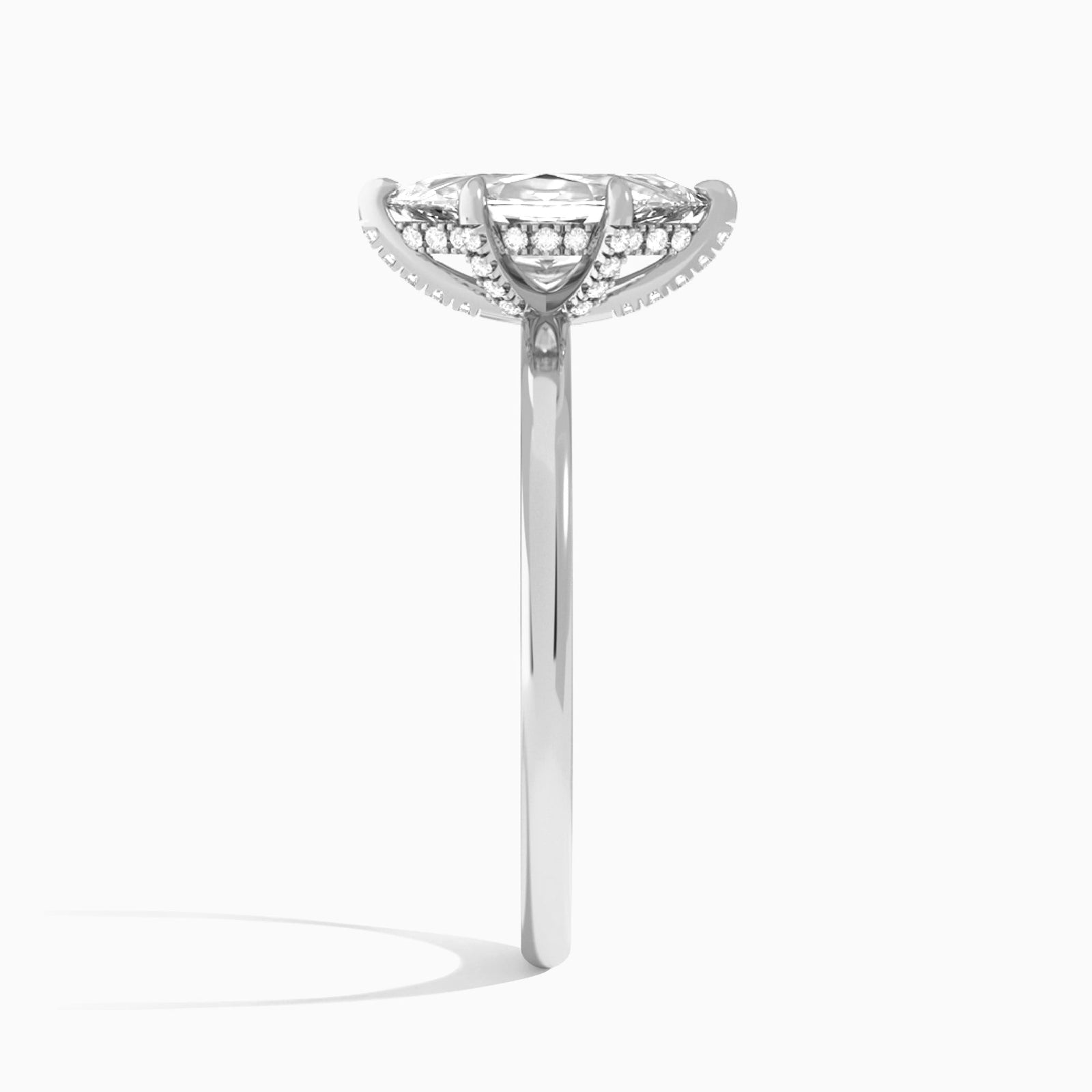 Marquise Seraphine Lab Grown Diamond Engagement Ring In Platinum, Side View