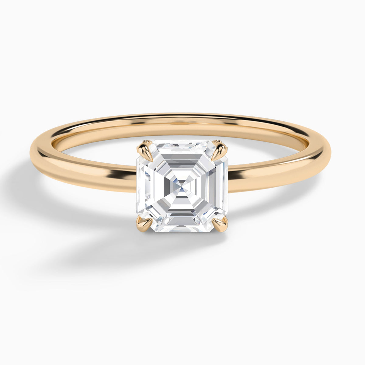 Asscher Seraphine Lab Grown Diamond Engagement Ring In 14K Rose Gold - Lucenjuri
