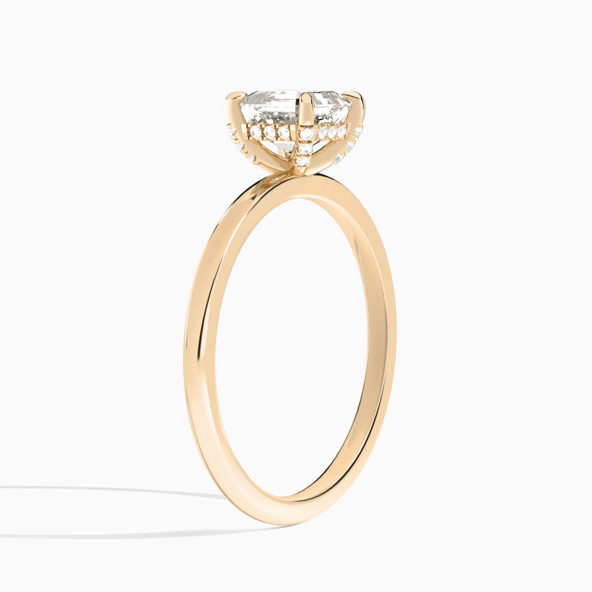 Asscher Seraphine Lab Grown Diamond Engagement Ring In 14K Rose Gold, Angle View