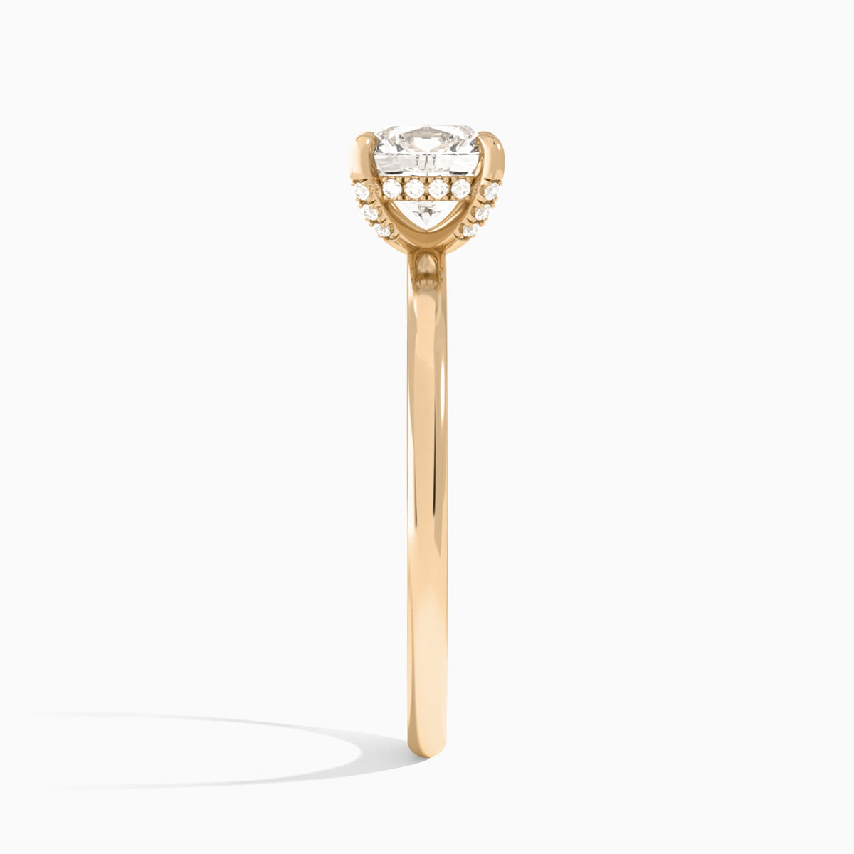 Cushion Seraphine Lab Grown Diamond Engagement Ring In 14K Rose Gold, Side View