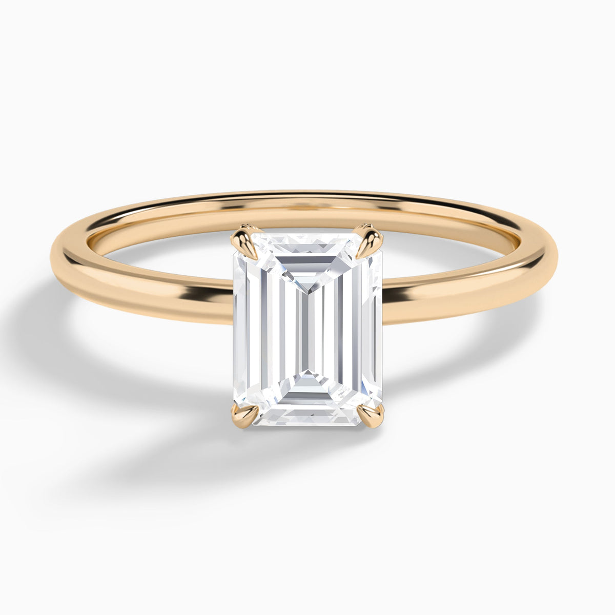 Emerald Seraphine Lab Grown Diamond Engagement Ring In 14K Rose Gold - Lucenjuri