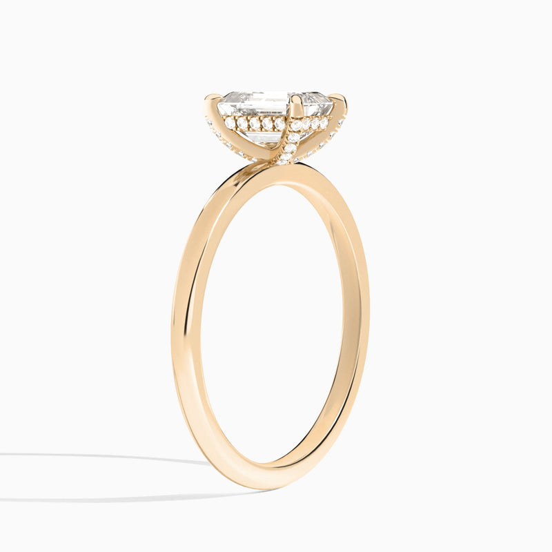 Emerald Seraphine Lab Grown Diamond Engagement Ring In 14K Rose Gold, Angle View