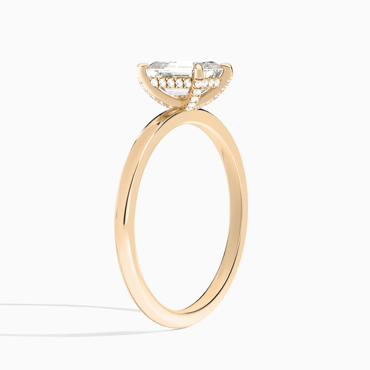 Emerald Seraphine Lab Grown Diamond Engagement Ring In 14K Rose Gold, Angle View