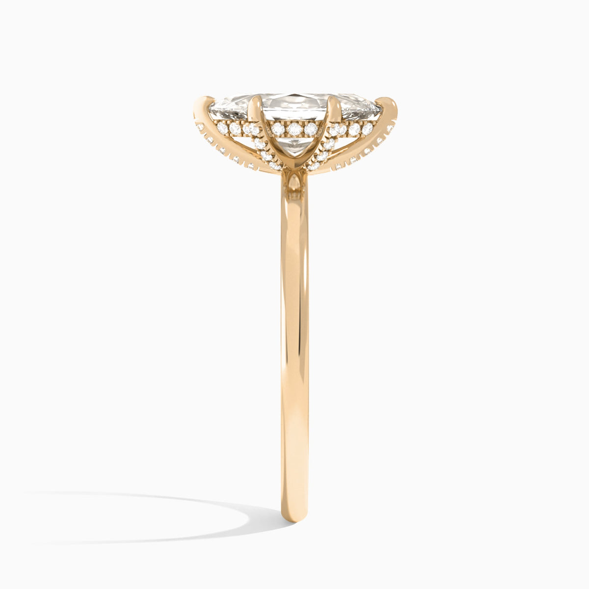 Marquise Seraphine Lab Grown Diamond Engagement Ring In 14K Rose Gold, Side View